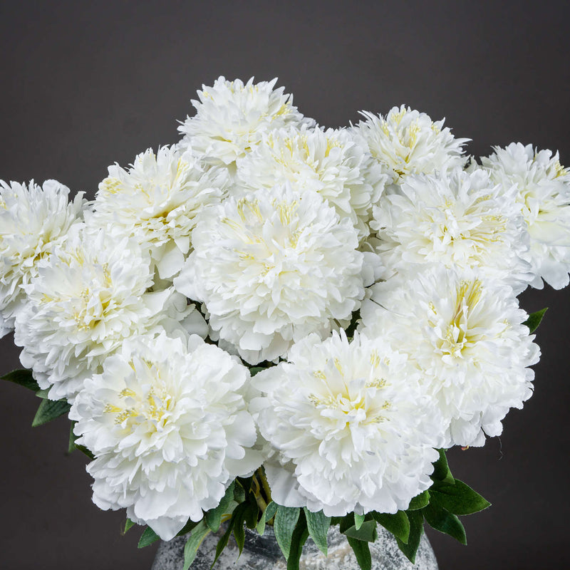 Faux White Peony Single Stem Flower