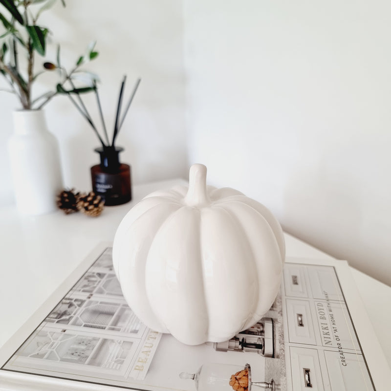 Large White Decorative Pumpkin