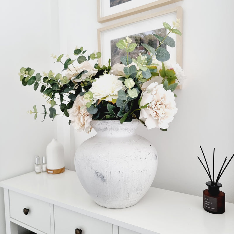Sophia Antique White Vase