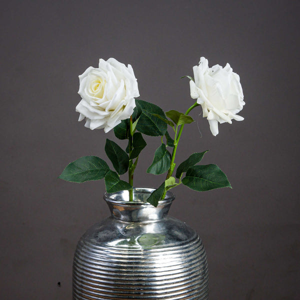 Faux Large Cream Single Cream Rose