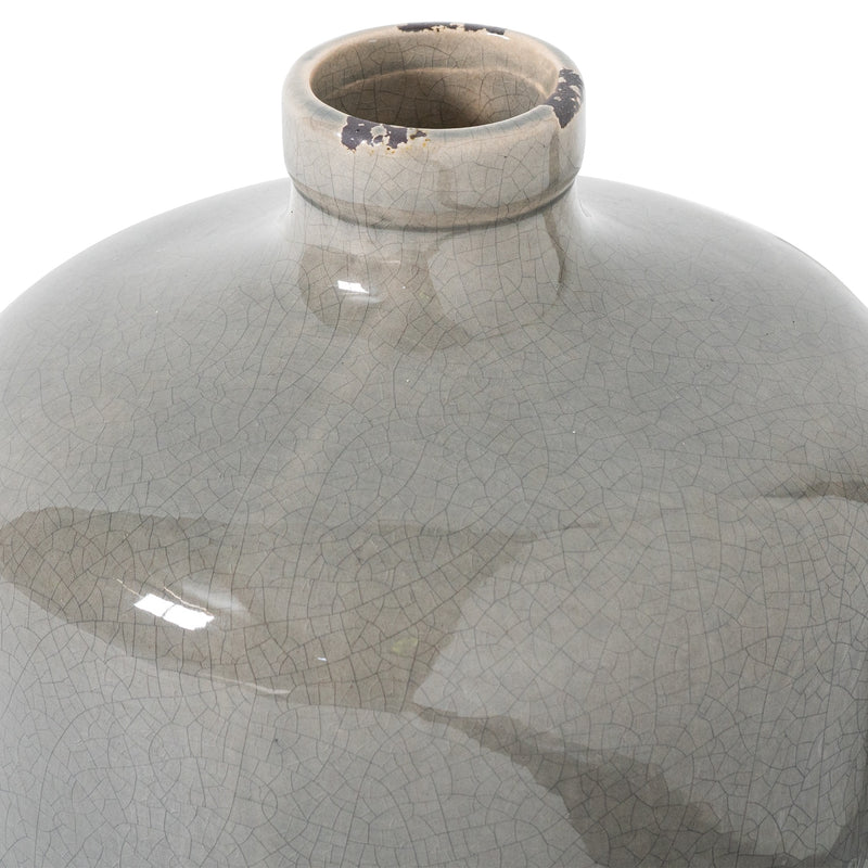Grey Glazed Ball Vase (2 Sizes)