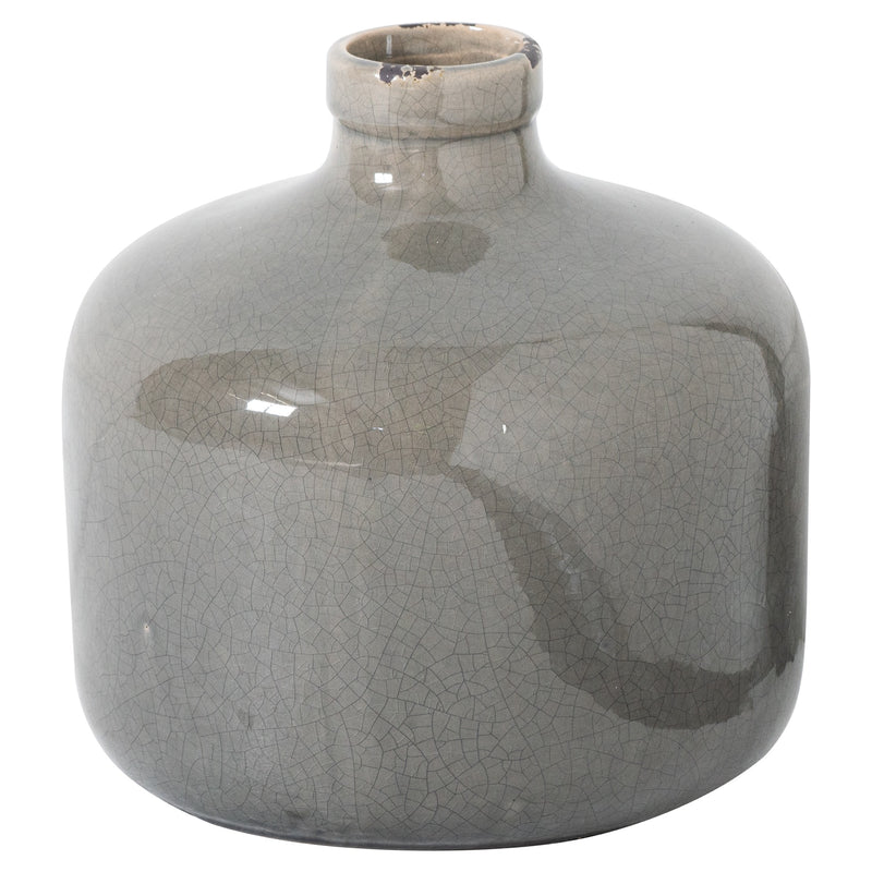 Grey Glazed Ball Vase (2 Sizes)