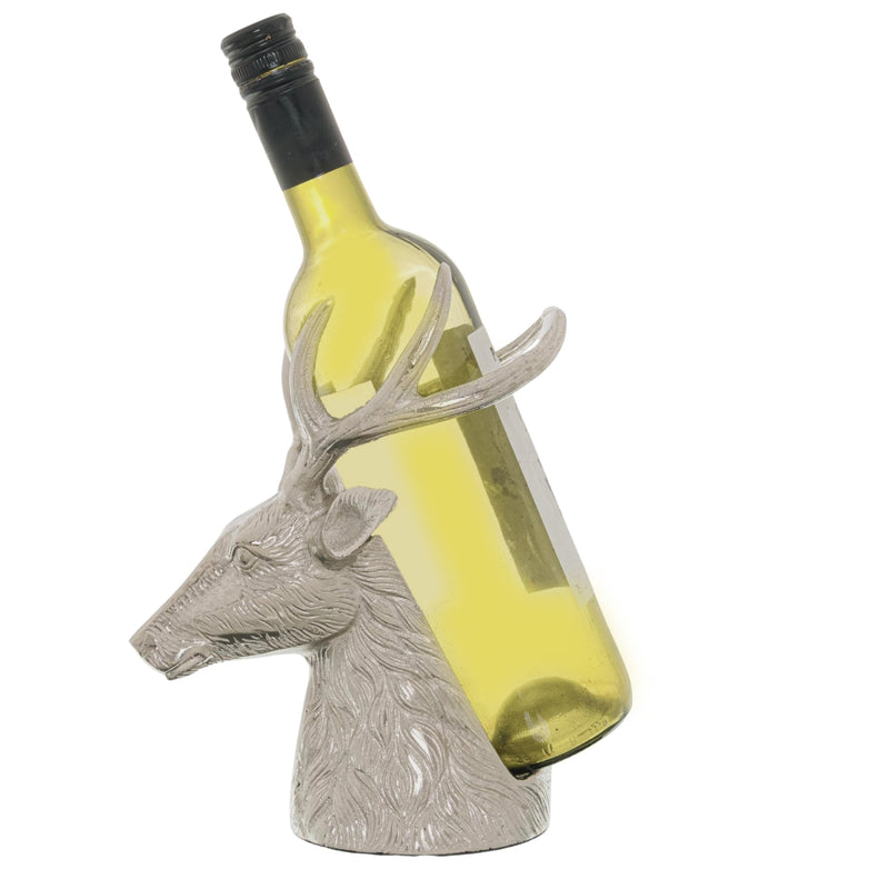 Silver Stag Wine Bottle Holder