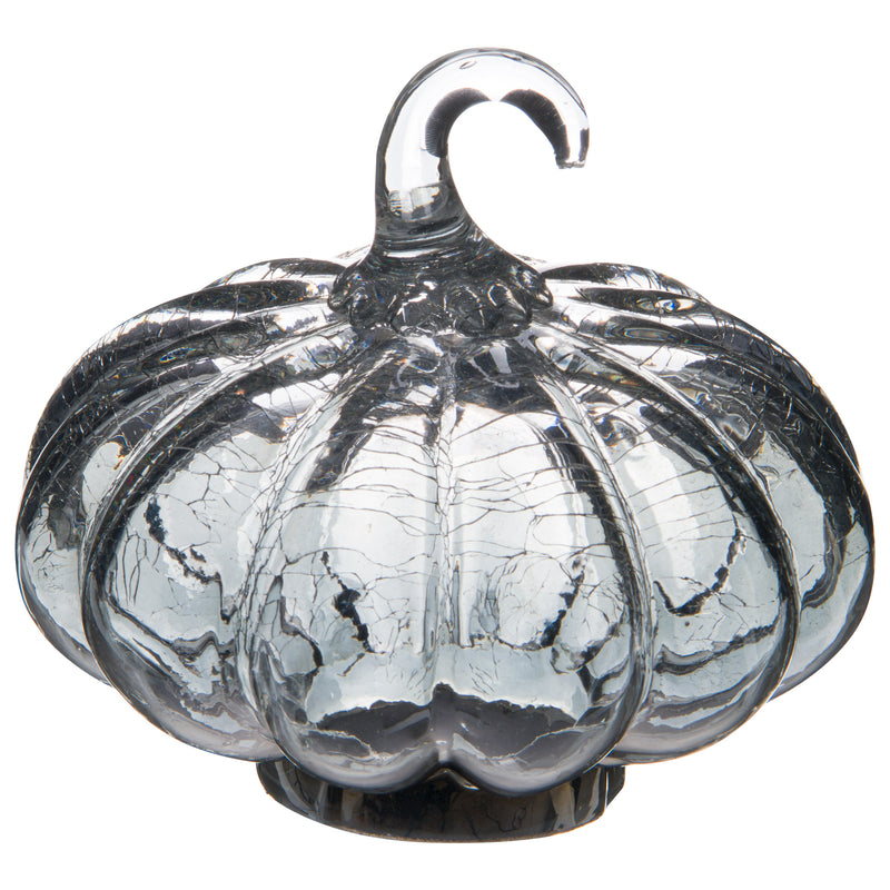 Small Smoked Crackled  Glass Pumpkin Ornament