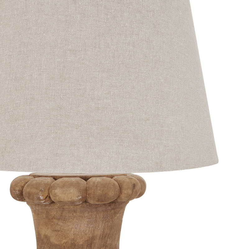 Isabelle Natural Wash Fluted Lamp With Linen Shade