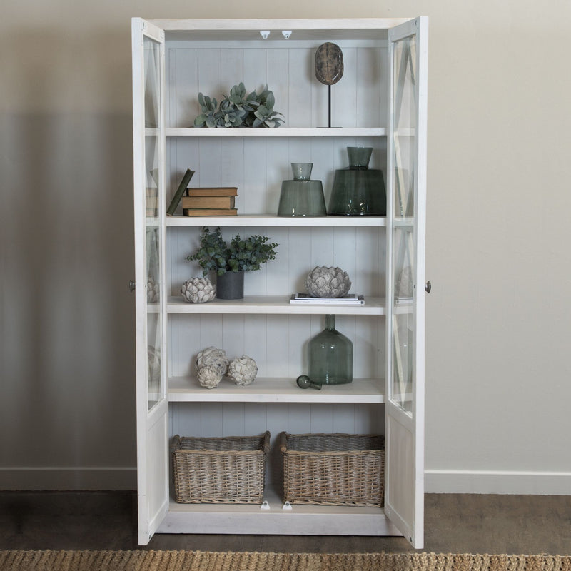Elysian White Pine Tall Display Cabinet