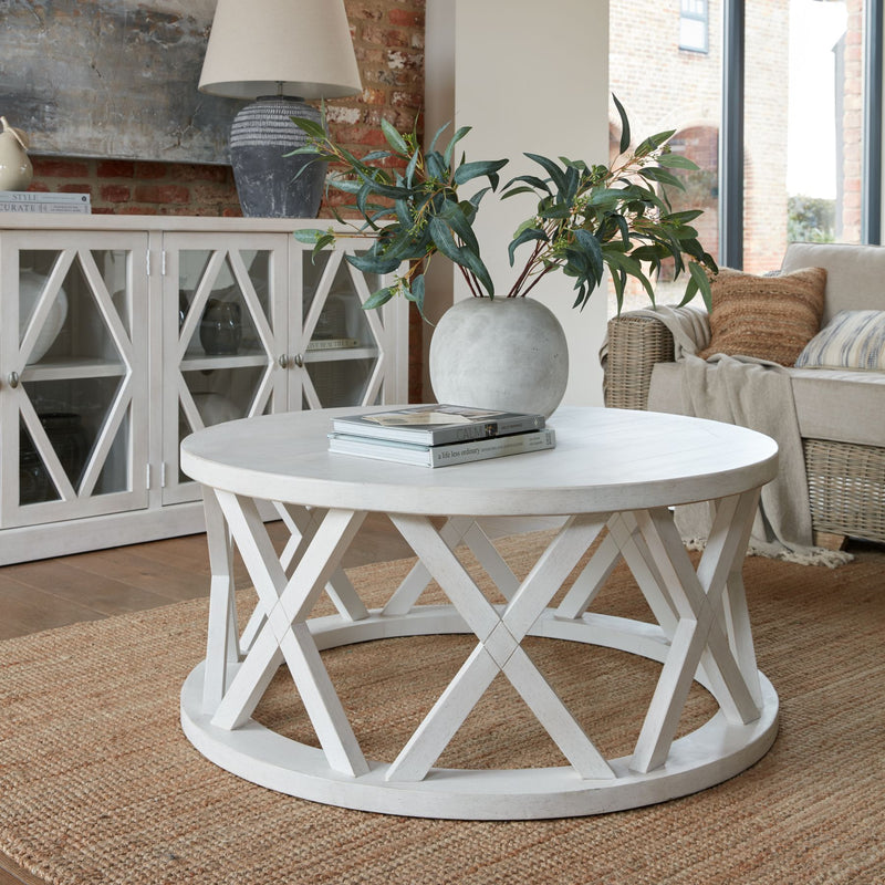 Elysian White Pine Round Coffee Table