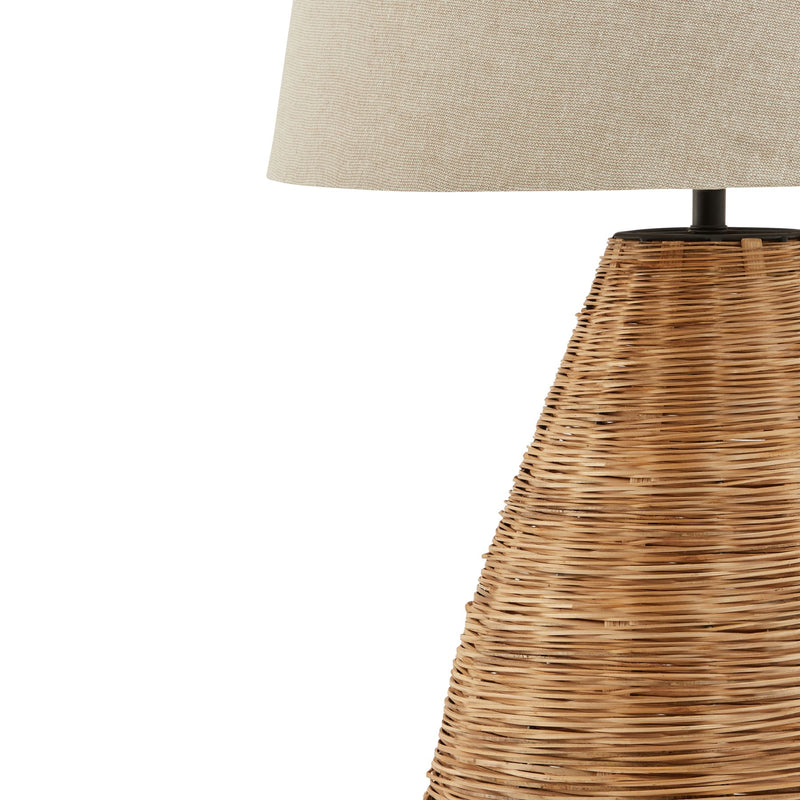 Lila Wicker Table Lamp with Linen Shade