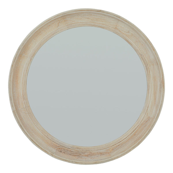 Farmhouse Washed Wood Circle Mirror