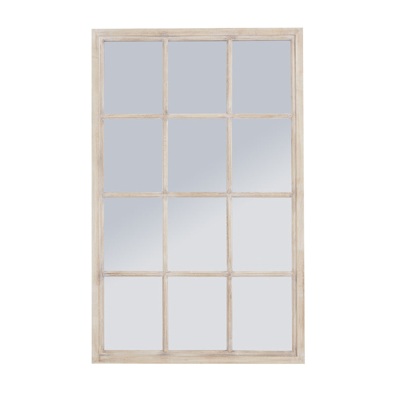 Farmhouse Washed Wood Window Mirror Small