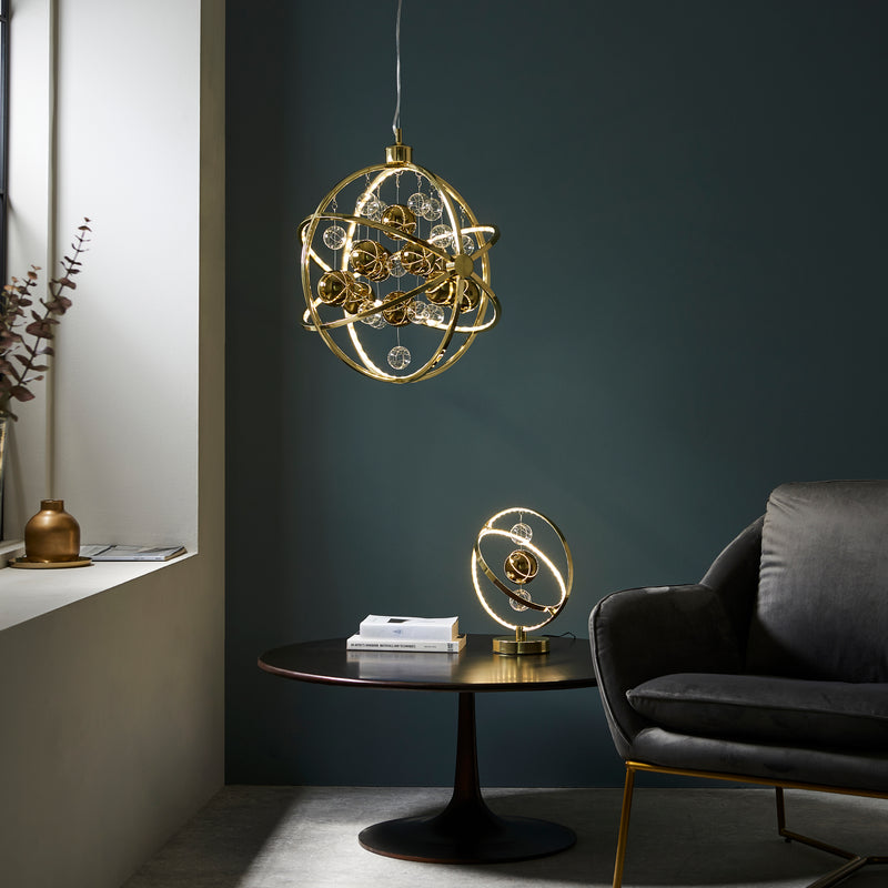 Radiant Orbs Gold LED Table Lamp