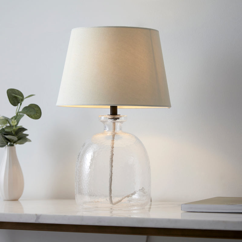 Serene Ivory Glass Table Lamp
