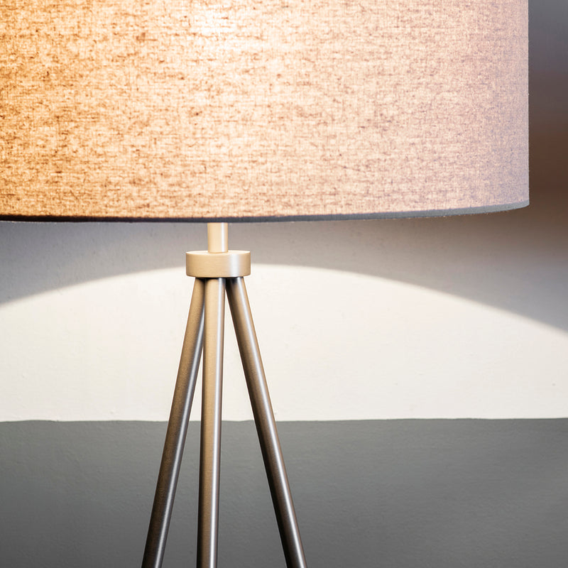 Nova Tripod Floor Lamp with Grey Linen Shade