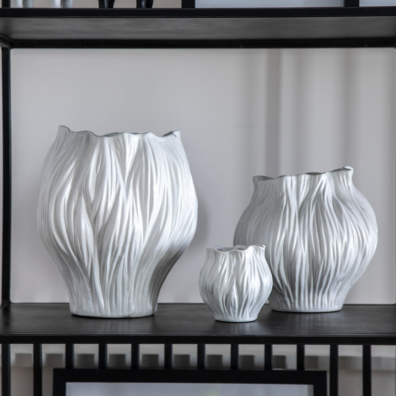 Organic Bloom White Vase- 3 Sizes