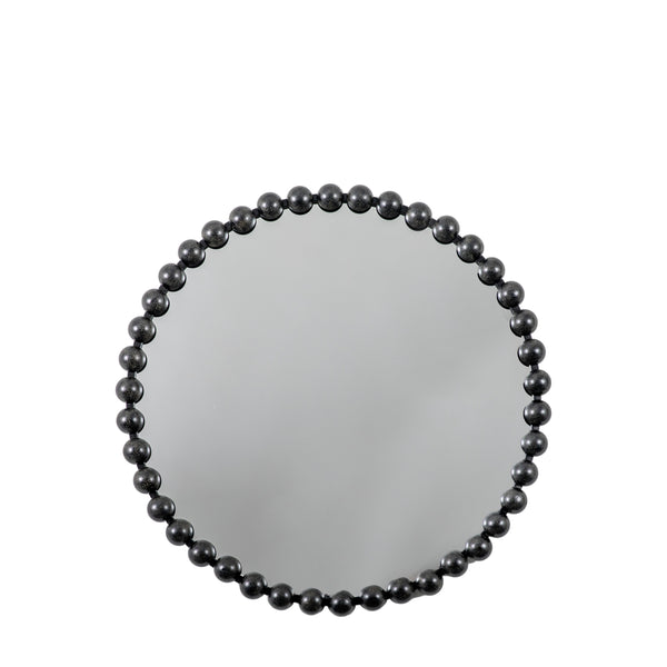 Black Beaded Circle Mirror