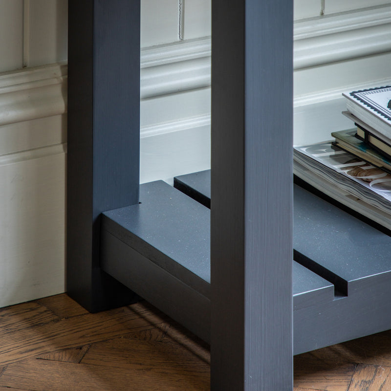 Farmington Blue Black 2 Drawer Console Table