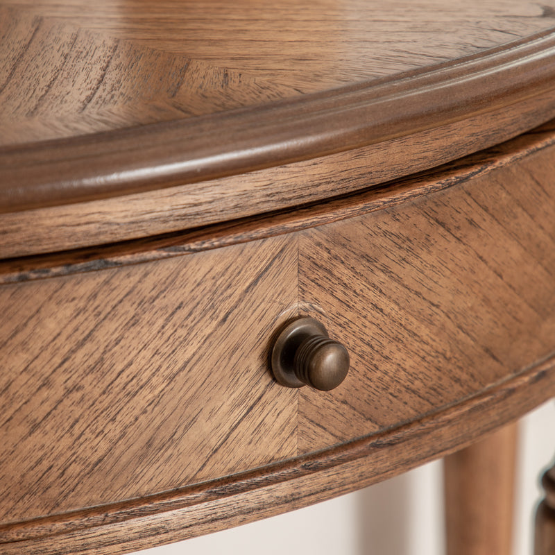 Moonlit Marquetry Half Moon Console Table