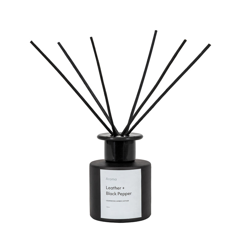 Aroma 100ml Reed Diffuser Leather & Black Pepper