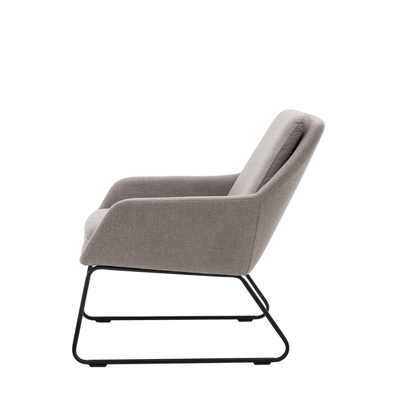 Retro Chic Grey and Black Metal Accent Chair