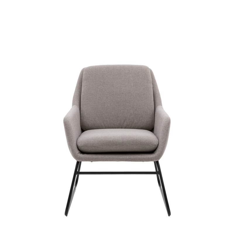Retro Chic Grey and Black Metal Accent Chair