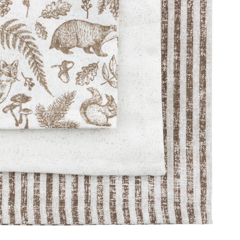 Woodland Animal Tea Towels 3 Pack