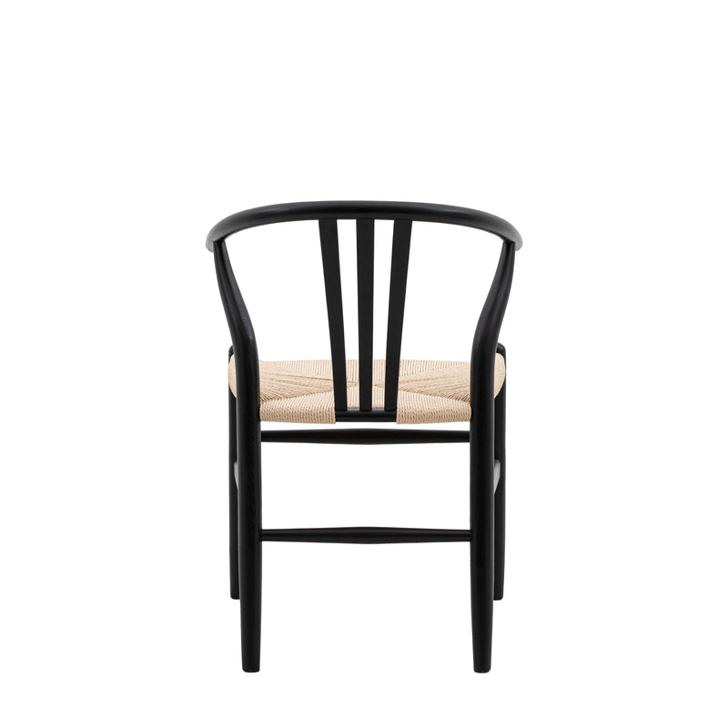Set of 2 Black Wishbone Dining Chair