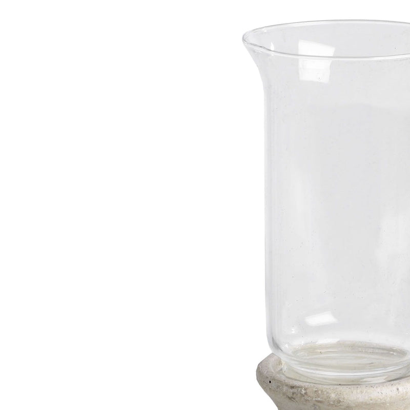 Stone Based Hurricane Vase Lantern