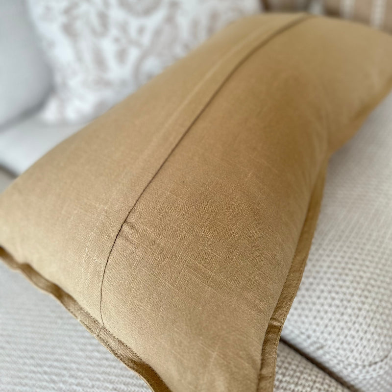 Rectangle Beige Linen Cushion 50x30cm