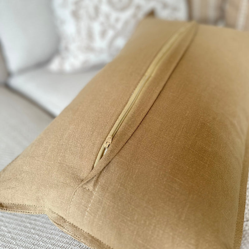 Rectangle Beige Linen Cushion 50x30cm