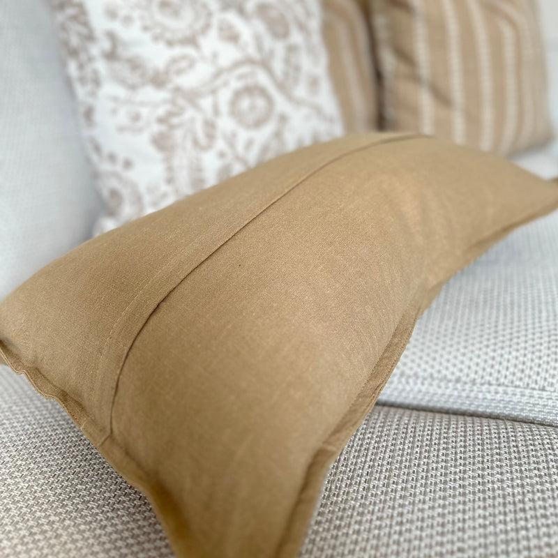 Rectangle Beige Linen Cushion 50x30cm