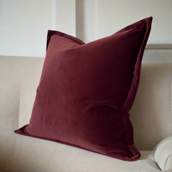 Burgundy Velvet Square Cushion 45x45cm