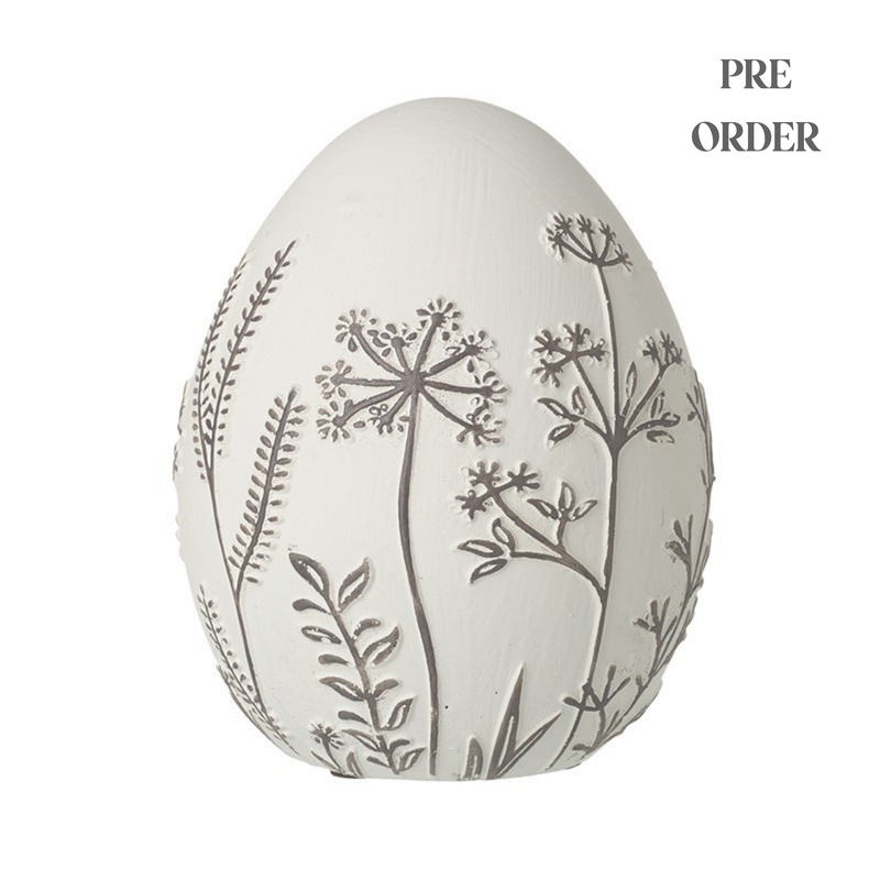 White Floral Decorative Egg