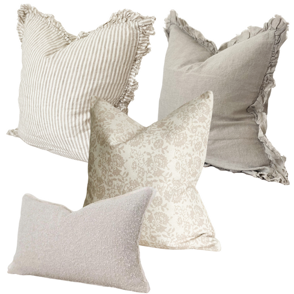 Greige Boucle Cushion Collection