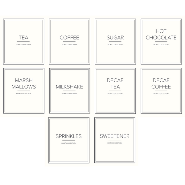 Home Cream Hot Drink Labels