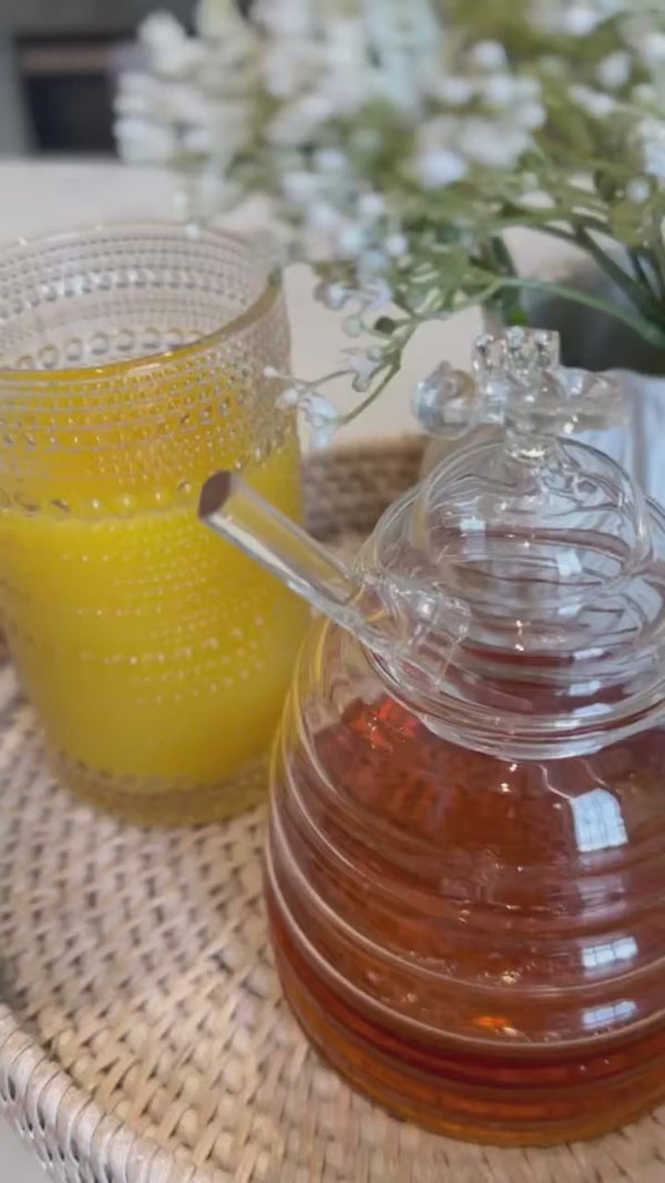 Glass Honey Pot with Glass Dipper