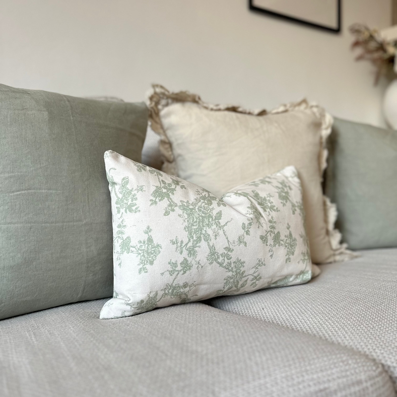 Sage Green and Cream Harmony Cushion Collection