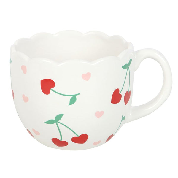 Scalloped Edge Cherry Mug