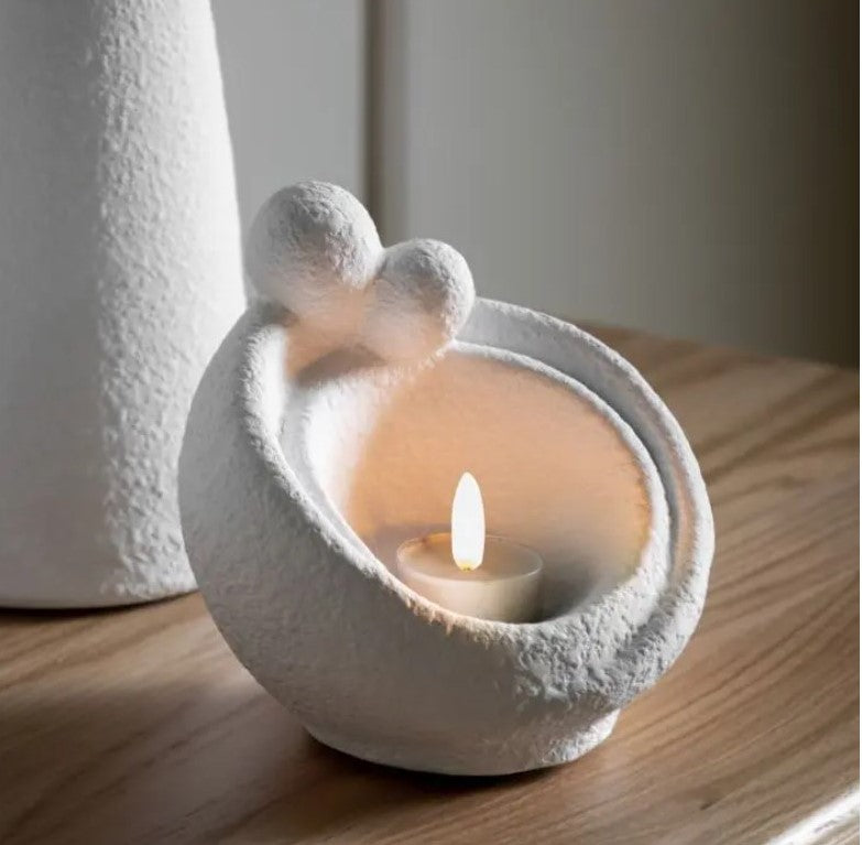 White Cuddle Candleholder