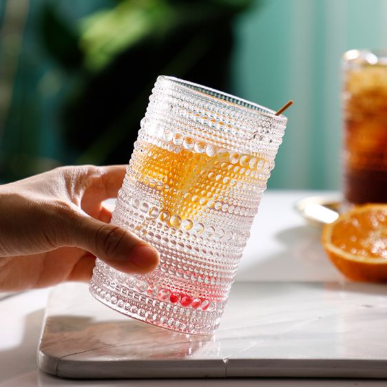 Set of Glass Beaded Bobble Drink Cups