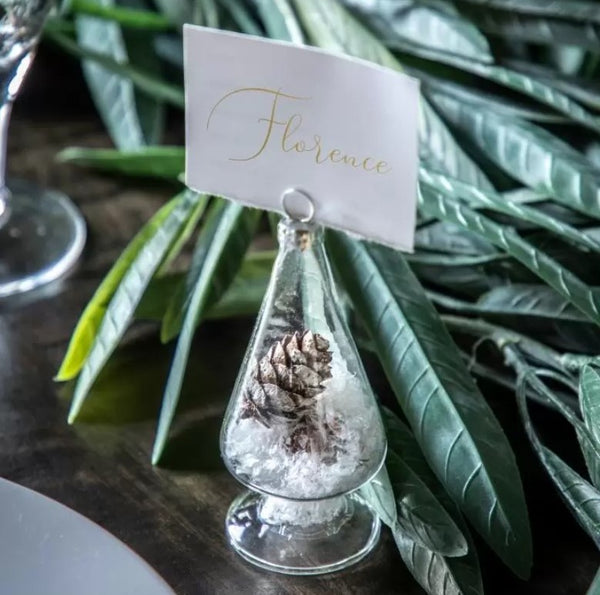 Glass Tree Name Card Holder Set of 4