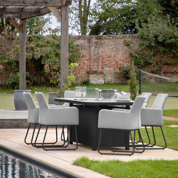 Sorrento 8 Seater Dining Set with Fire Pit Table