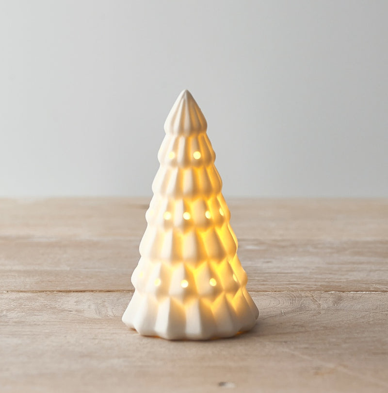 White Ceramic LED Light Up Tree - 2 Sizes