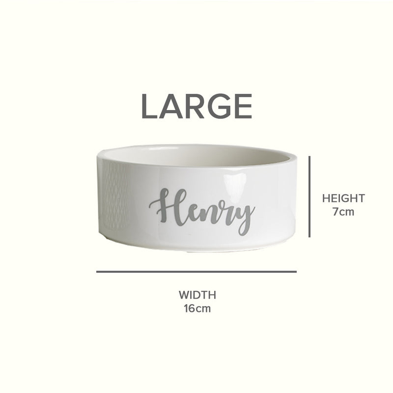 Pet bowl size guide for width and height