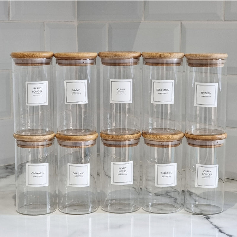 Home White Herbs and Spice Jar Labels