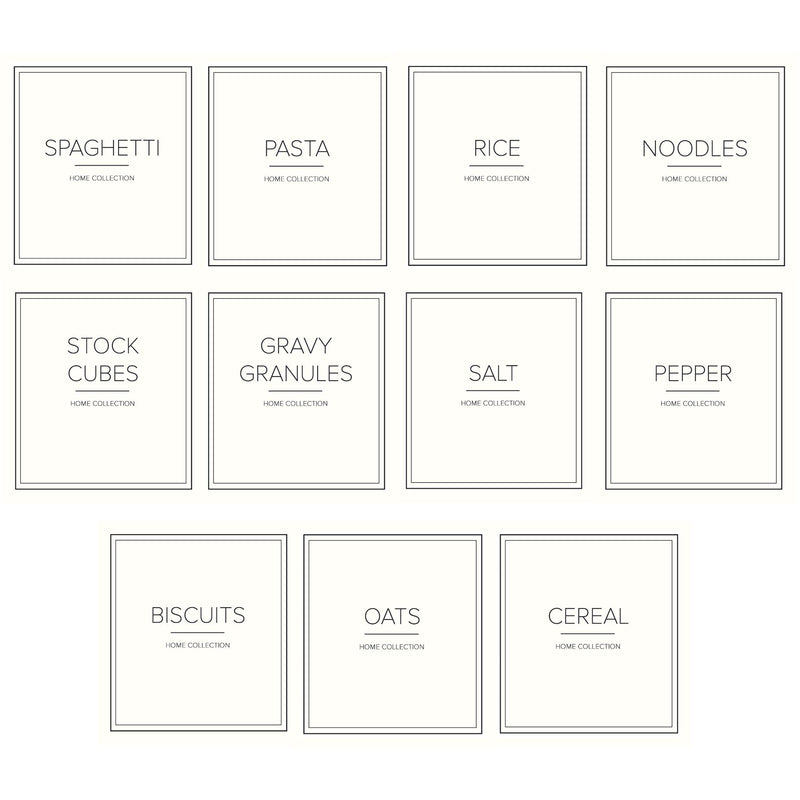 Home Cream Pantry Kitchen Labels