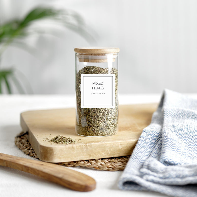 Home White Herbs and Spice Jar Labels